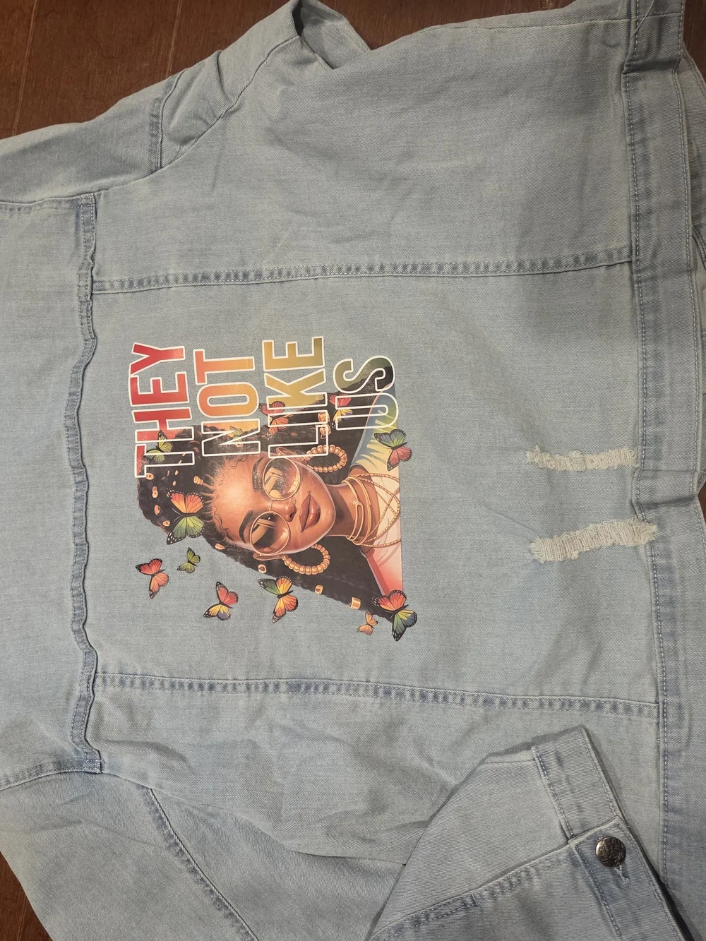 Printed STRETCH Denim Jacket